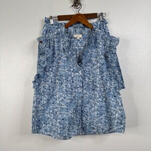 Elan‎ Blue Floral Matching Skirt Set Size Large